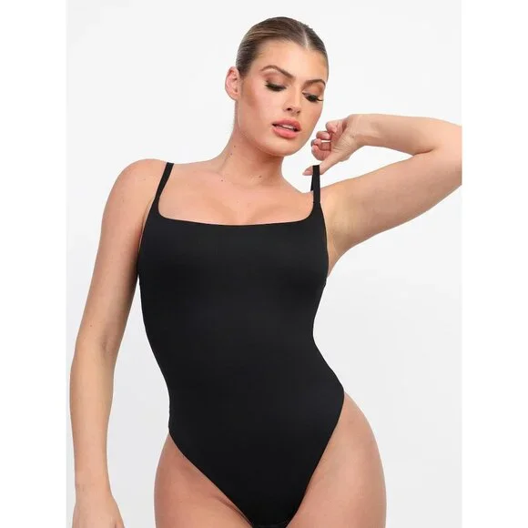 Popilush Shapewear CloudSense Soft Sculpting Thong Cami Bodysuit Black Small NEW - Picture 7 of 7